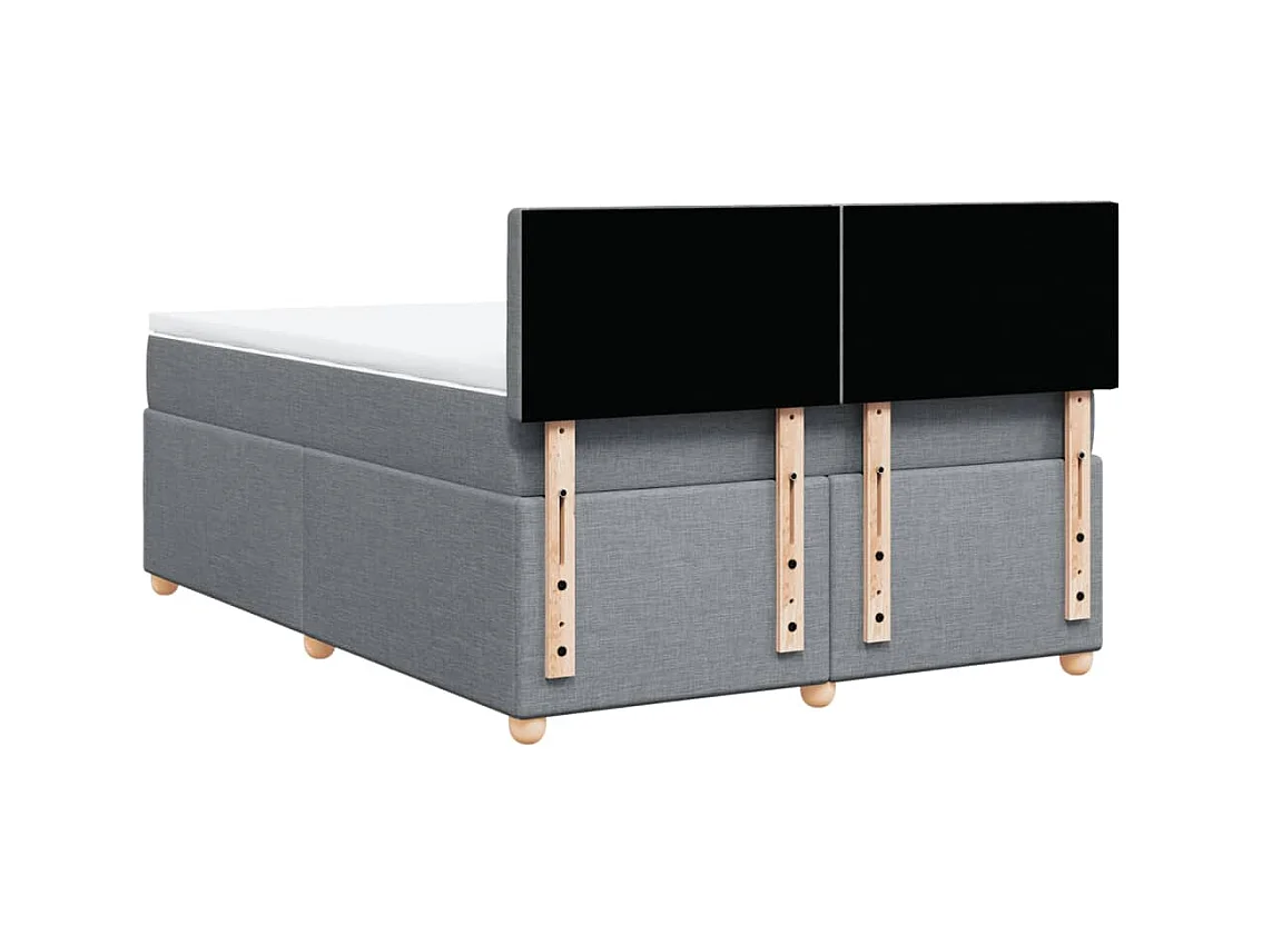 Sommier à lattes de lit avec matelas Gris clair 140x200cm Tissu