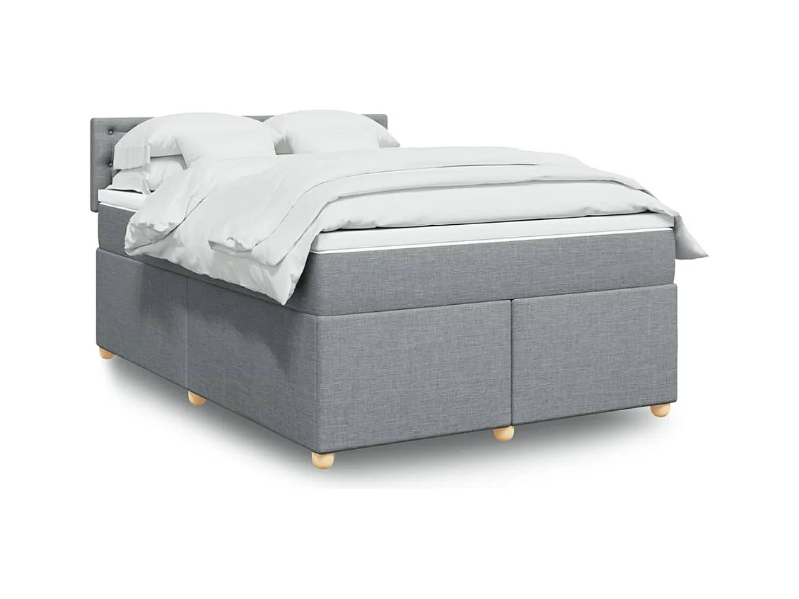 Giroletto a Molle con Materasso Grigio Chiaro 140x200cm Tessuto