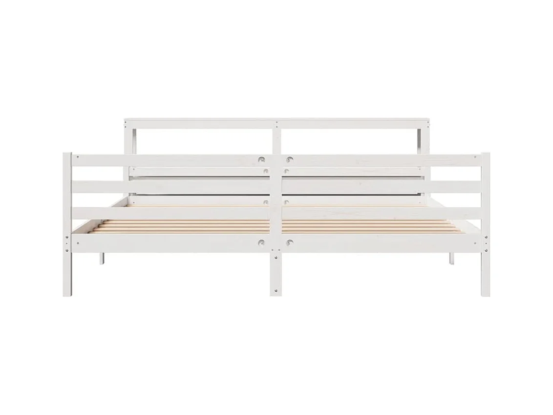 Cadre de lit avec tête de lit sans matelas blanc 180x200 cm