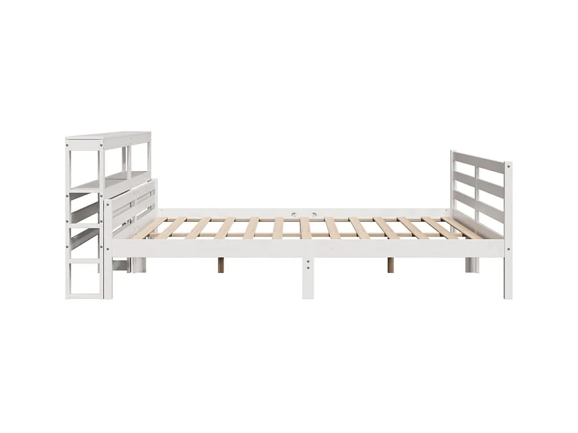 Cadre de lit avec tête de lit sans matelas blanc 180x200 cm