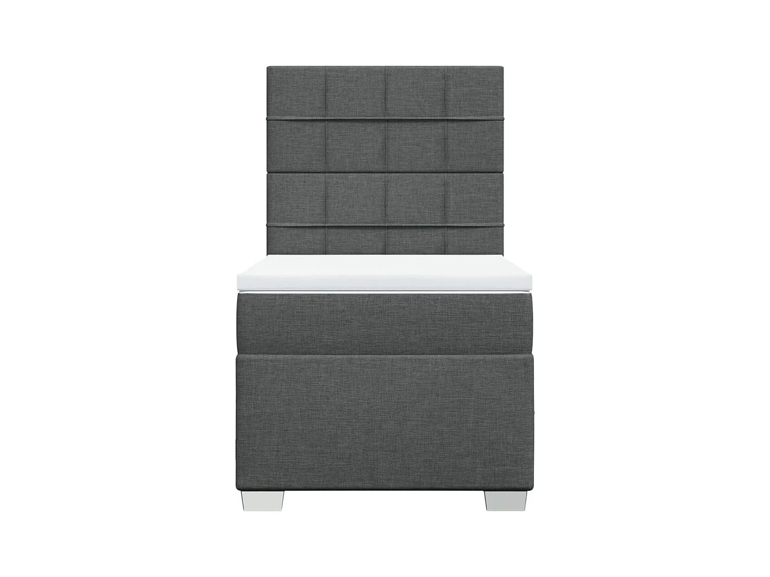 Boxspringbett mit Matratze Dunkelgrau 90x200 cm Stoff