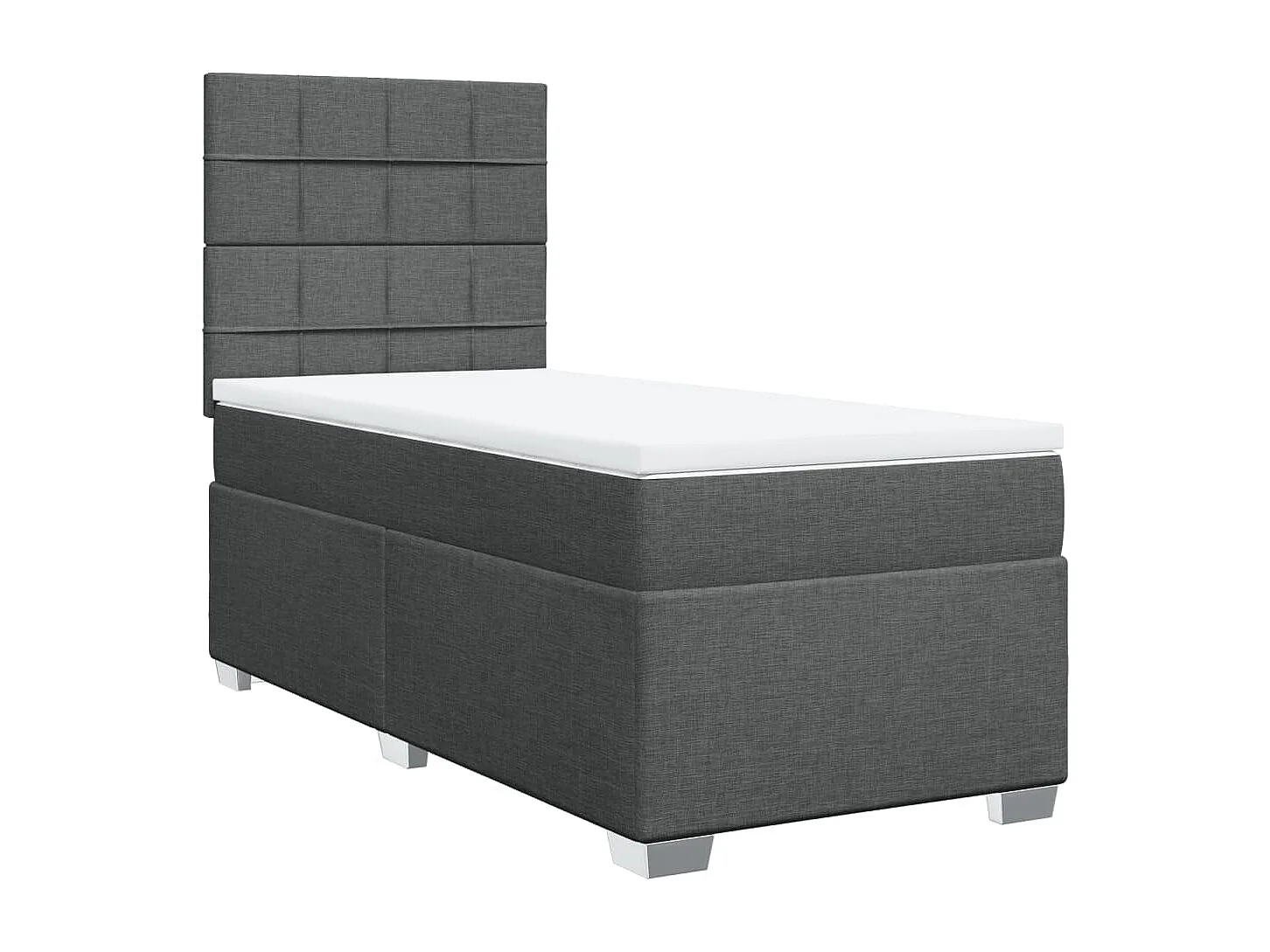 Boxspring met matras stof donkergrijs 90x200 cm