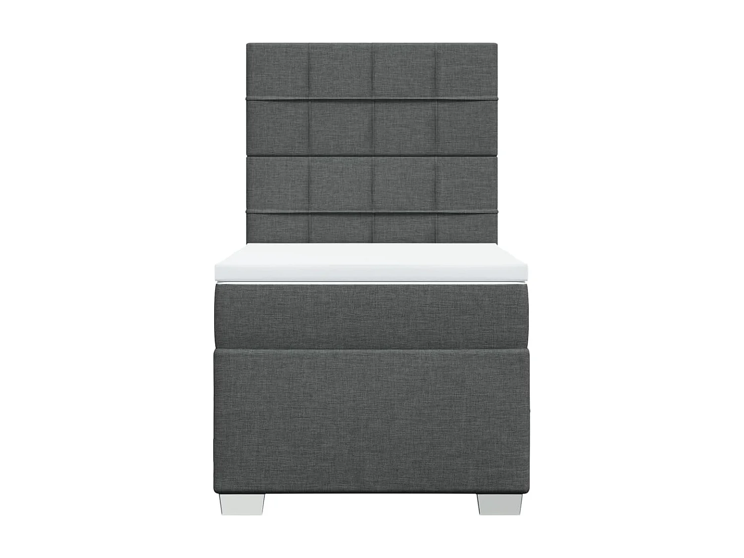 Boxspring met matras stof donkergrijs 90x200 cm