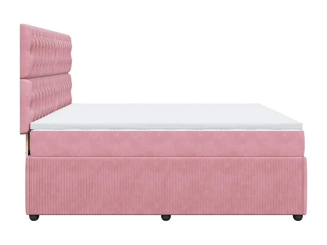 Boxspringbett mit Matratze Rosa 180x200 cm Samt