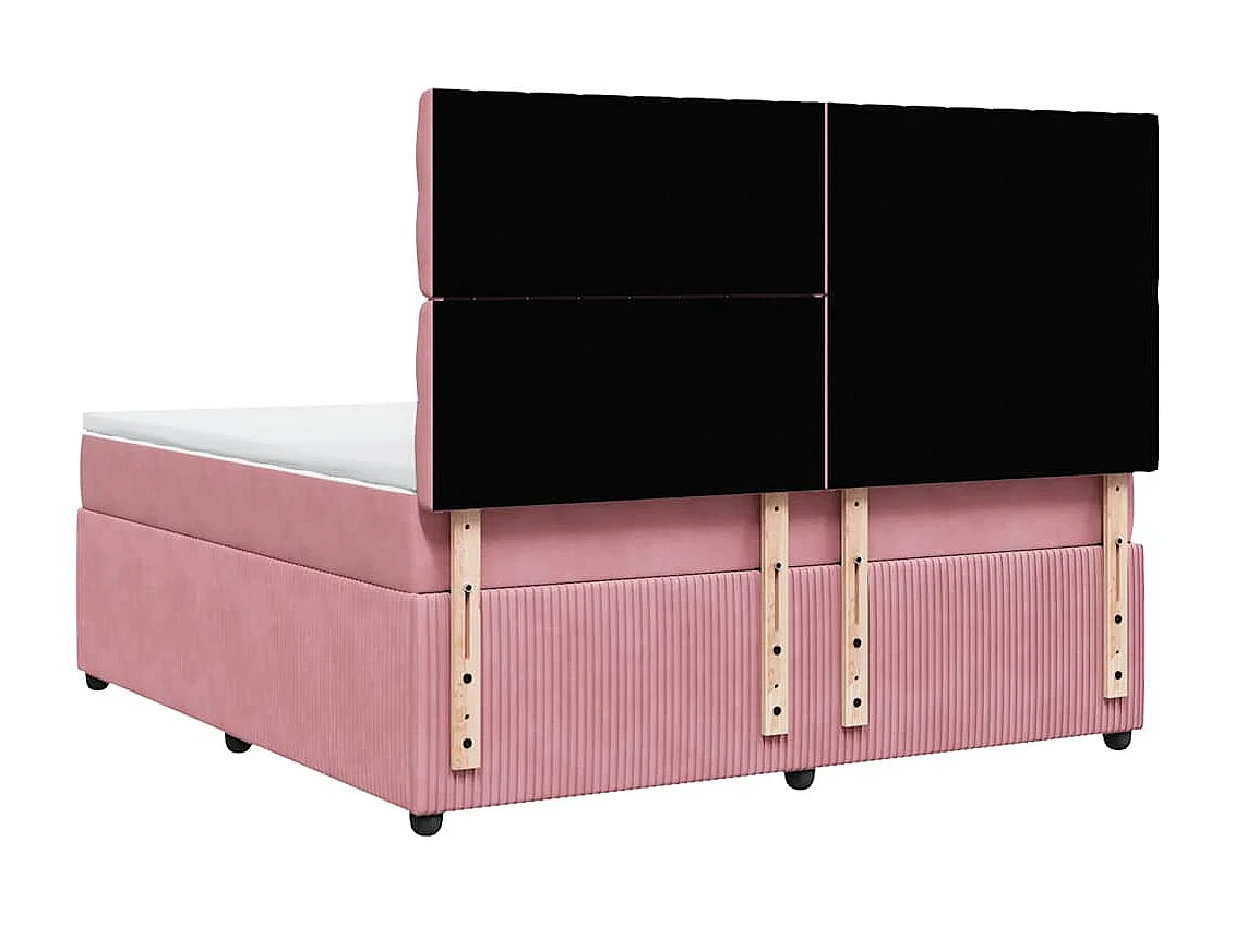 Boxspringbett mit Matratze Rosa 180x200 cm Samt