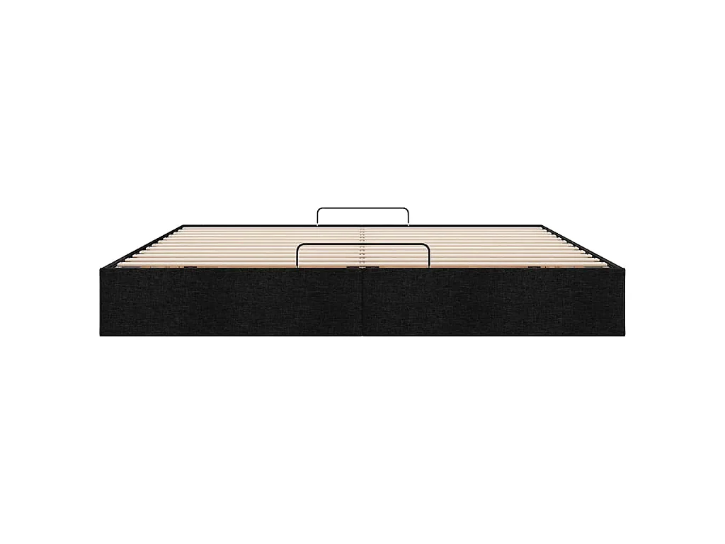 Estructura de cama otomana sin colchón tela negra 160x200 cm