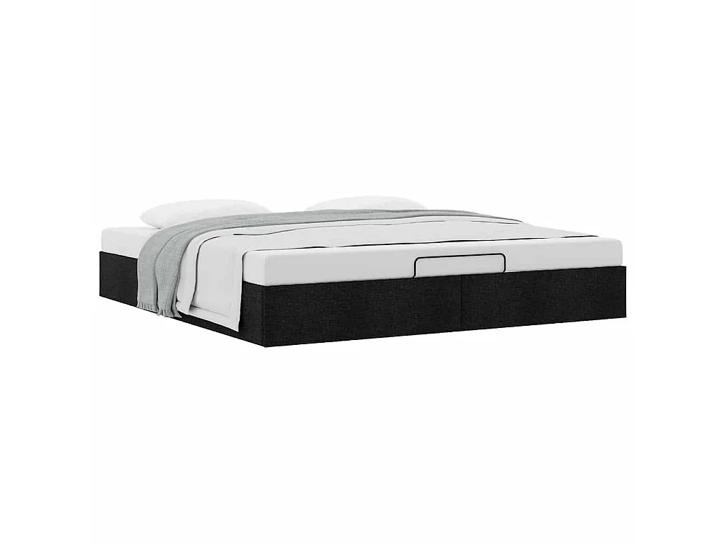 Cadre de lit ottoman sans matelas noir 160x200 cm tissu