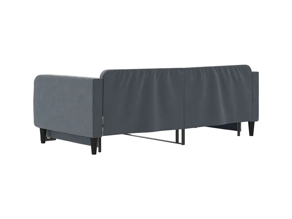 Lit de jour avec gigogne sans matelas gris foncé 100x200 cm