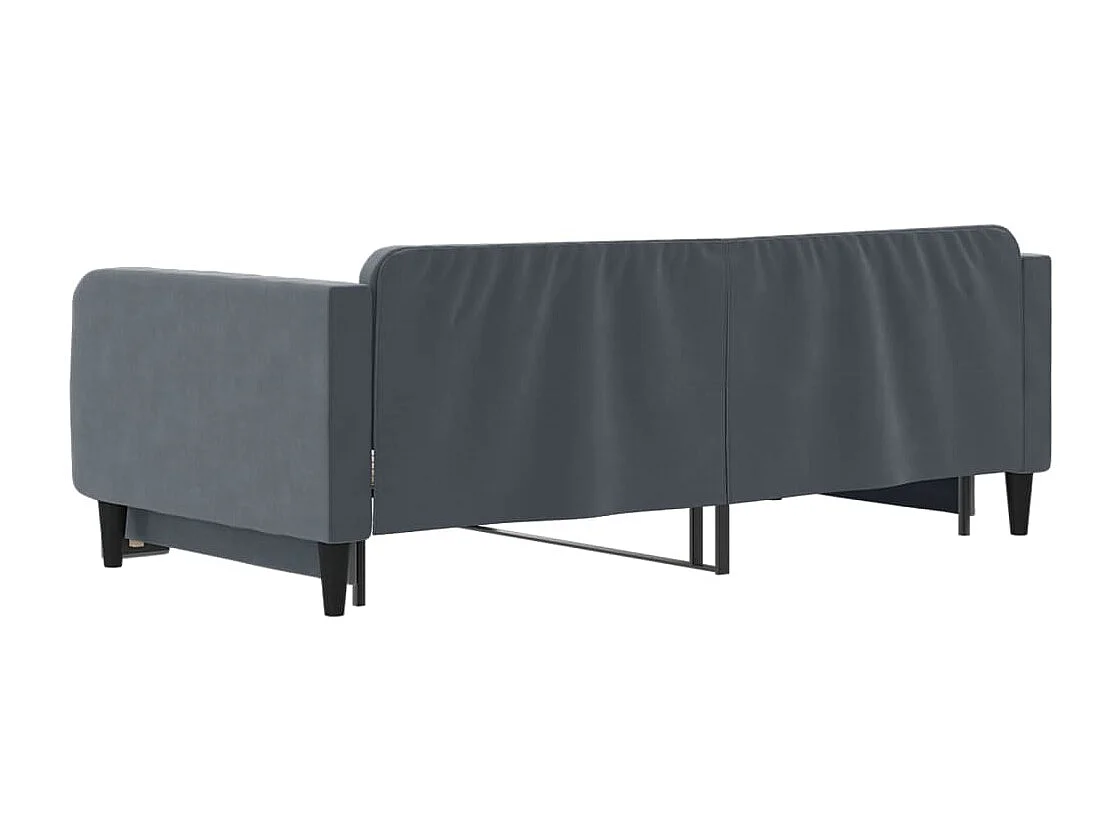 Tagesbett Ausziehbar Dunkelgrau 100x200 cm Samt