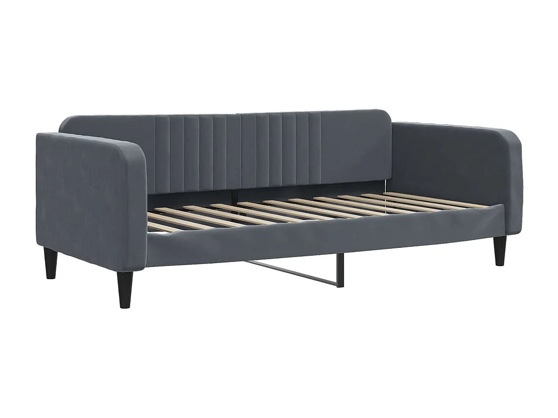 Tagesbett Ausziehbar Dunkelgrau 100x200 cm Samt