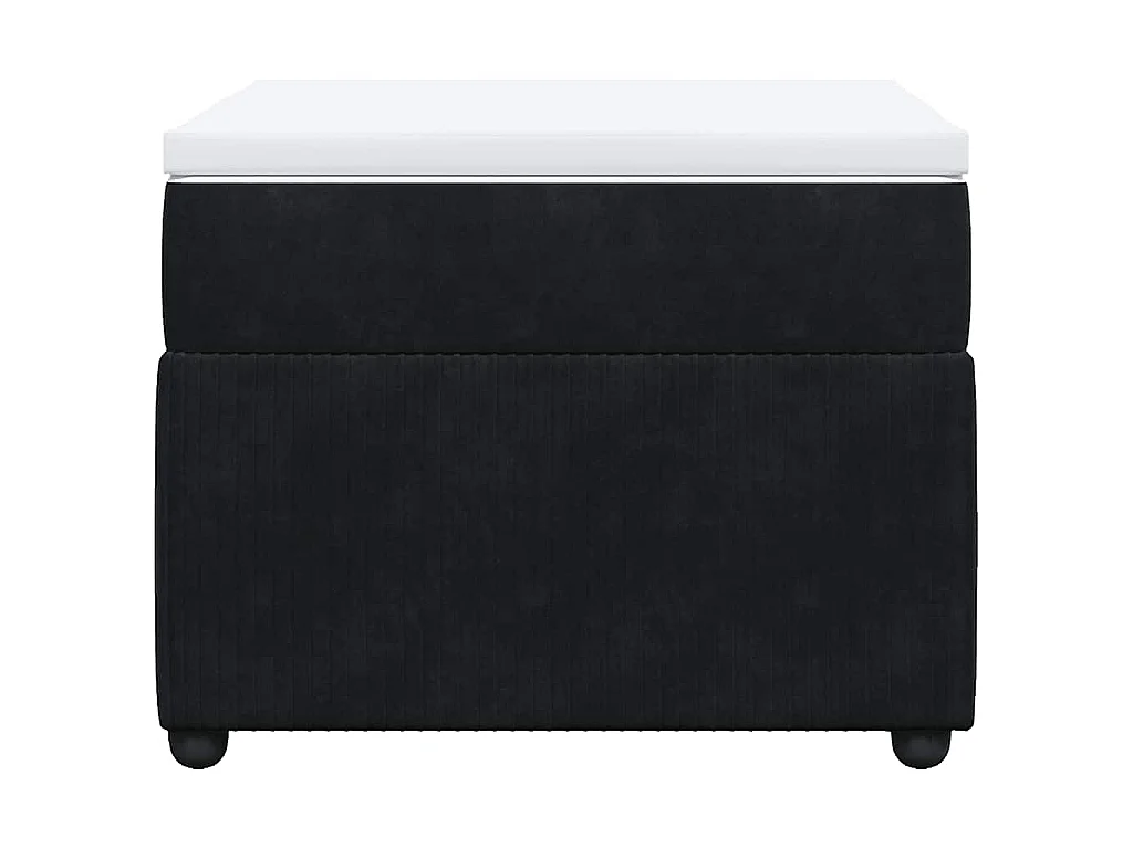 Giroletto a Molle con Materasso Nero 90x200 cm in Velluto