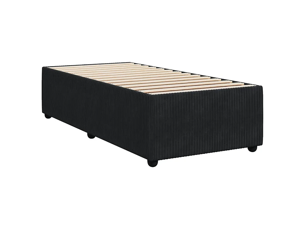 Giroletto a Molle con Materasso Nero 90x200 cm in Velluto