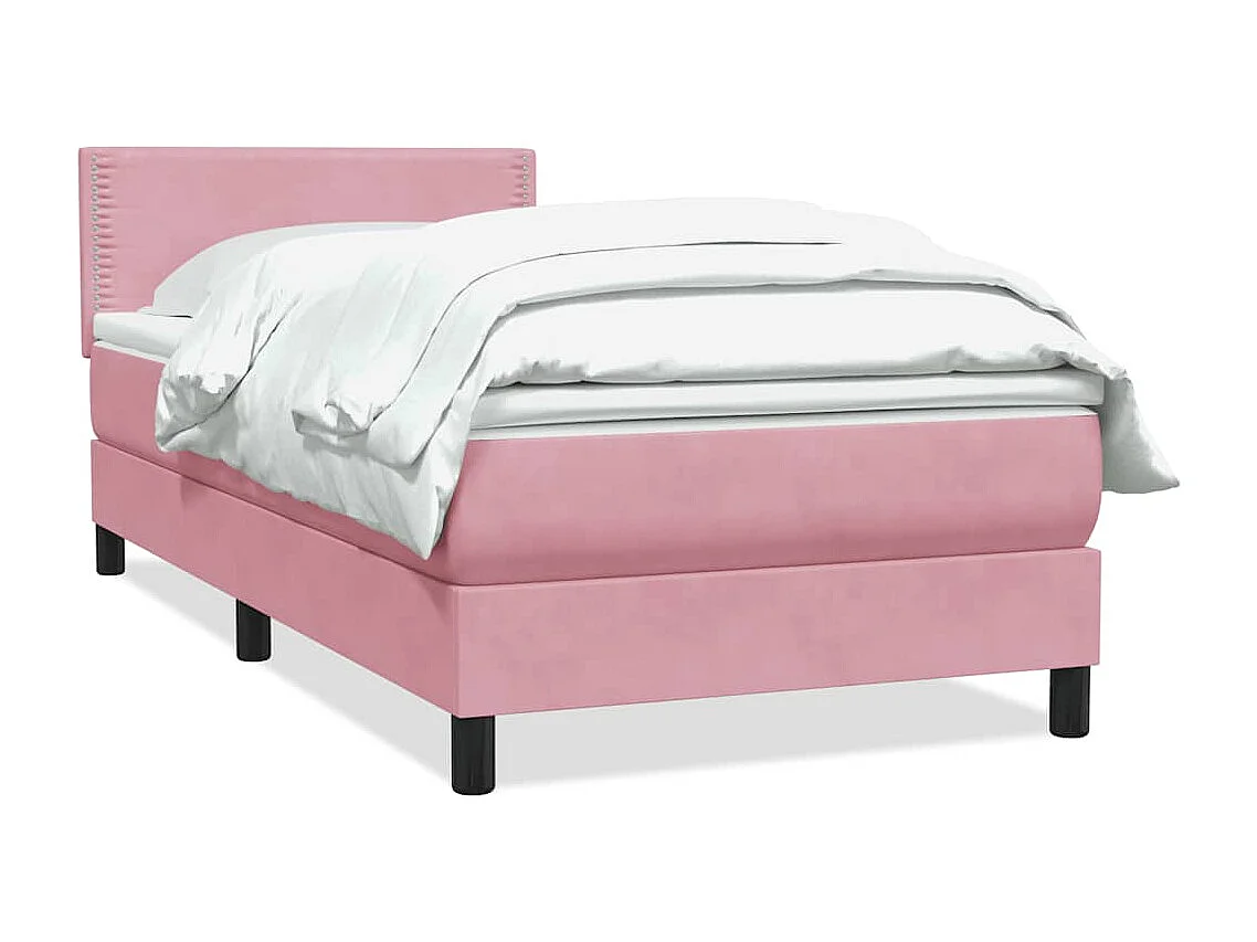 Boxspringbett mit Matratze Rosa 100x220 cm Samt