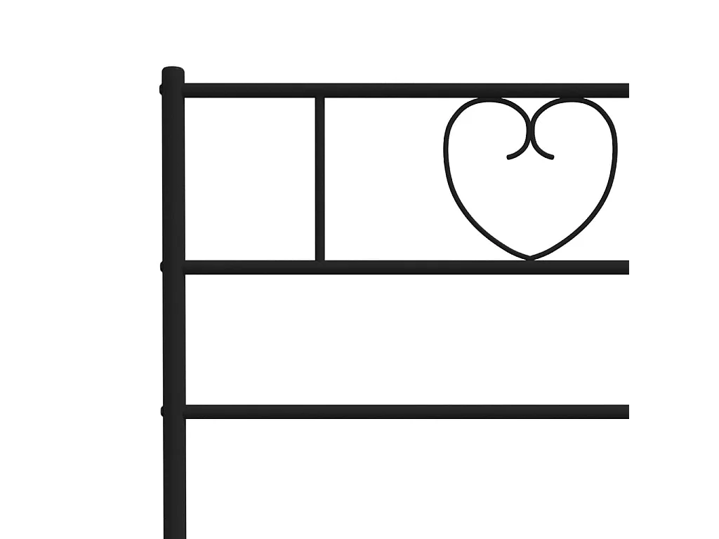 Cadre de lit métal sans matelas et tête de lit noir 160x200 cm