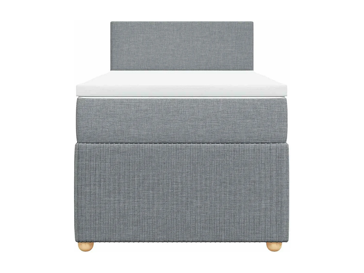 Cama box spring con colchón tela gris claro 100x200 cm