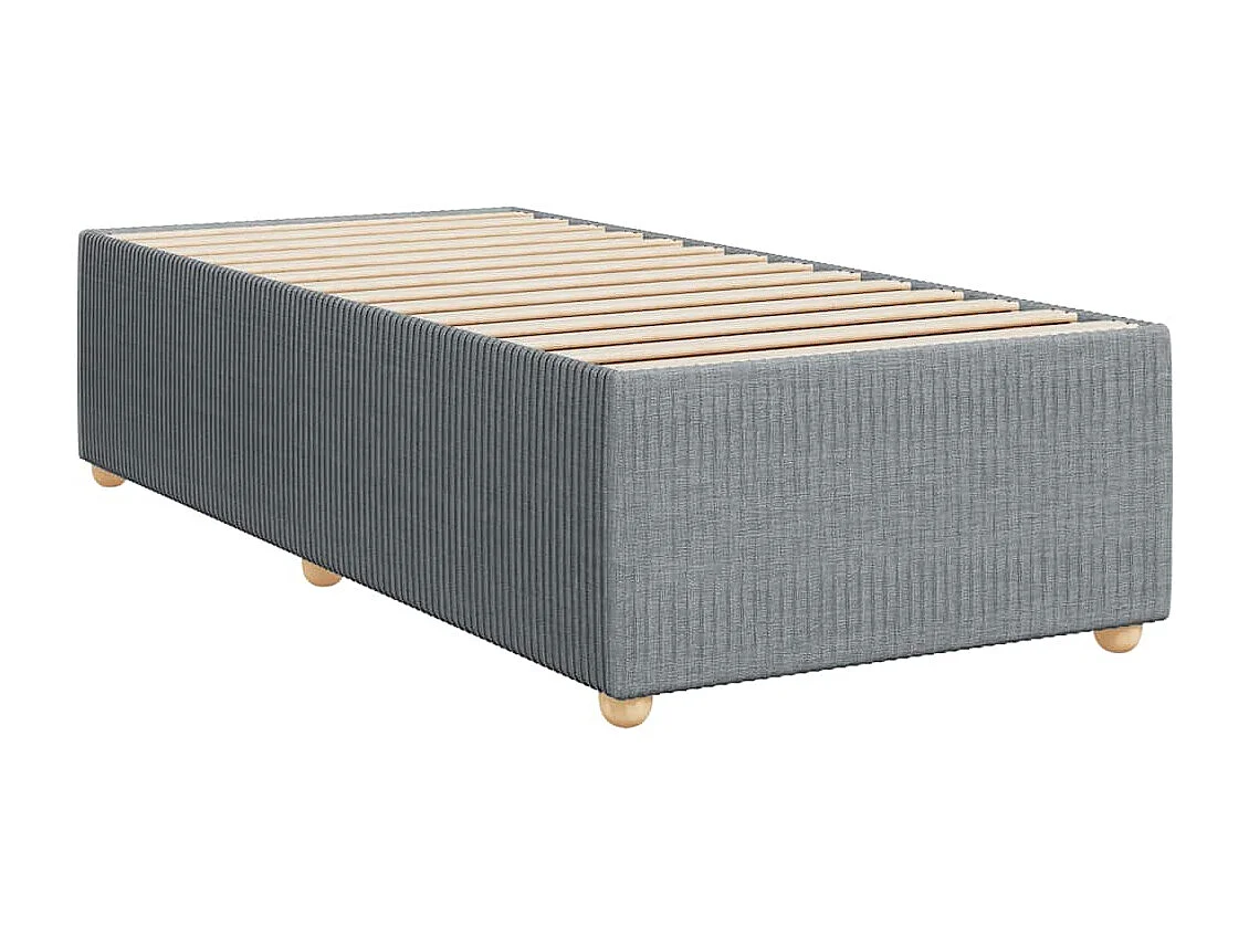 Cama box spring con colchón tela gris claro 100x200 cm
