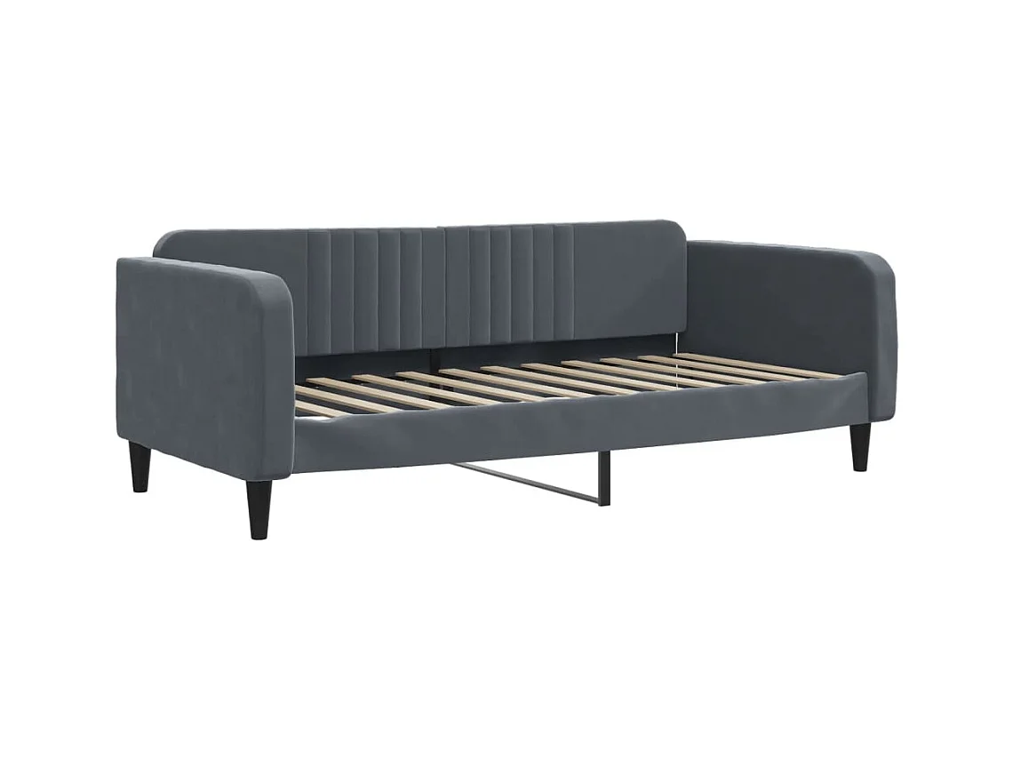 Sofá cama sin colchón terciopelo gris oscuro 100x200 cm