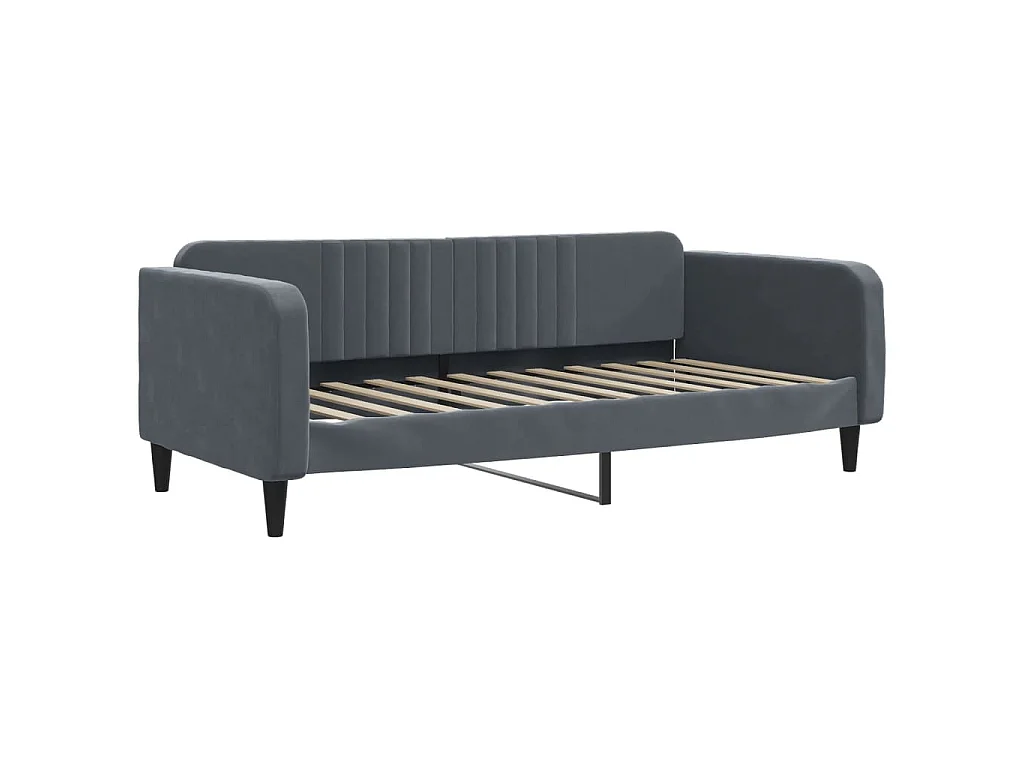 Letto da Giorno Grigio Scuro 100x200 cm in Velluto