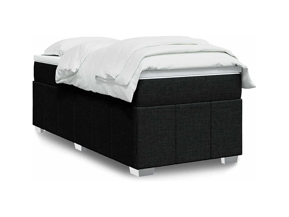 Boxspringbett mit Matratze Schwarz 100x200 cm Stoff