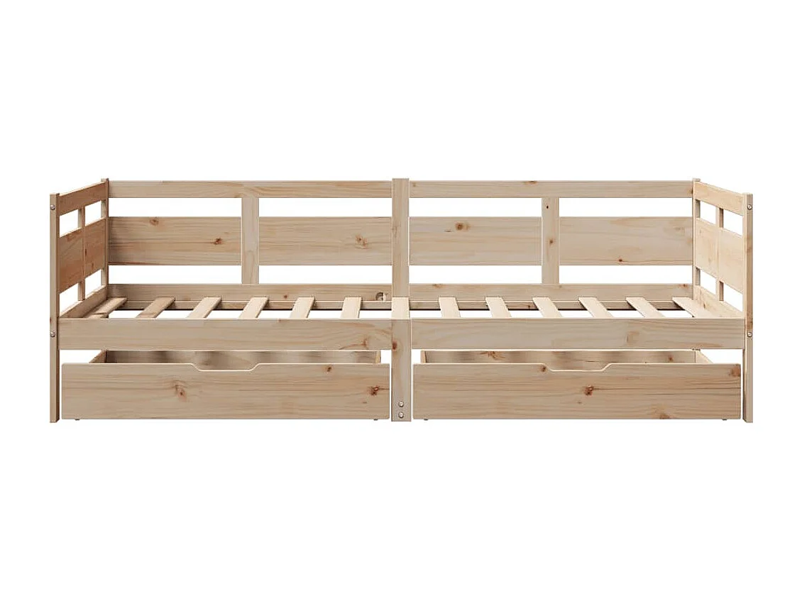 Lit de jour avec tiroirs sans matelas 90x200 cm bois massif