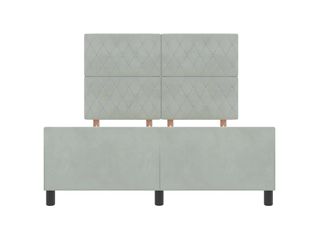 Boxspringbett mit Kopfteil Hellgrau 140 x 190 cm Samt