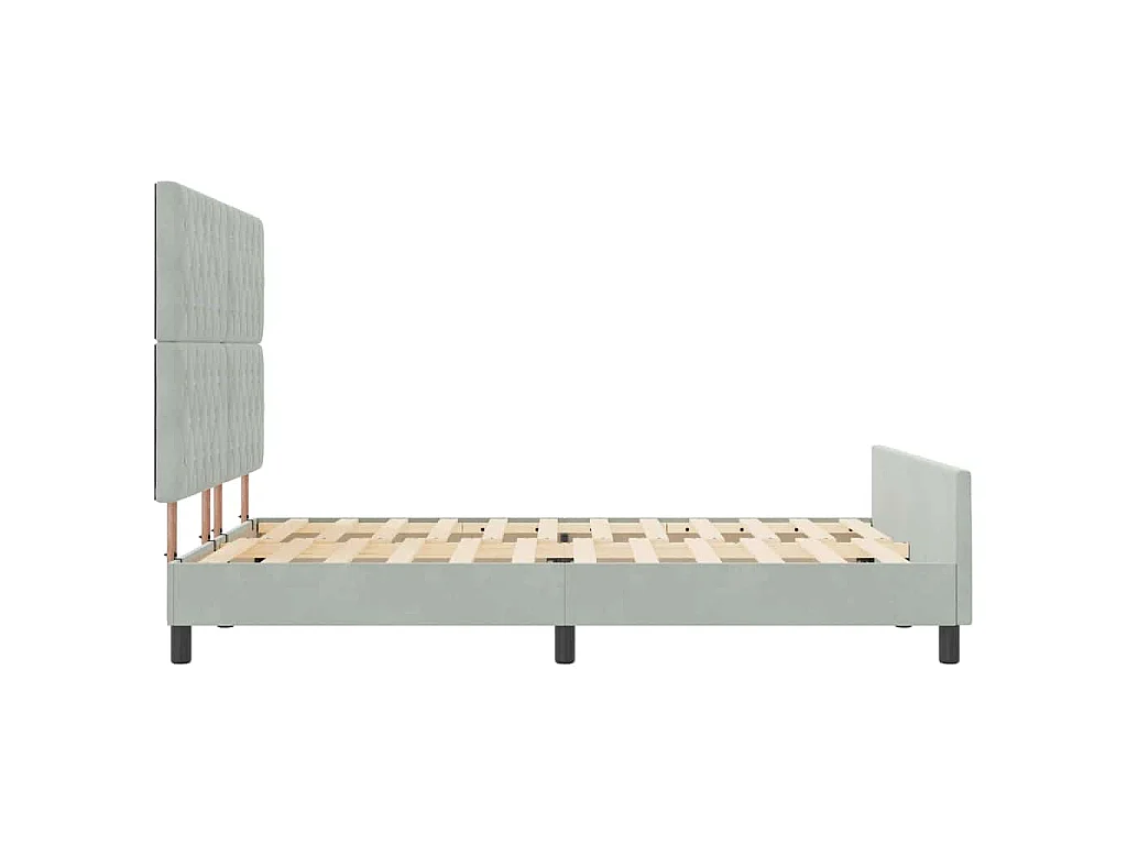 Boxspringbett mit Kopfteil Hellgrau 140 x 190 cm Samt