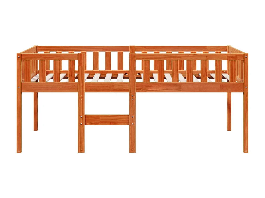 Lit pour enfants sans matelas cire marron 90x200 cm pin massif