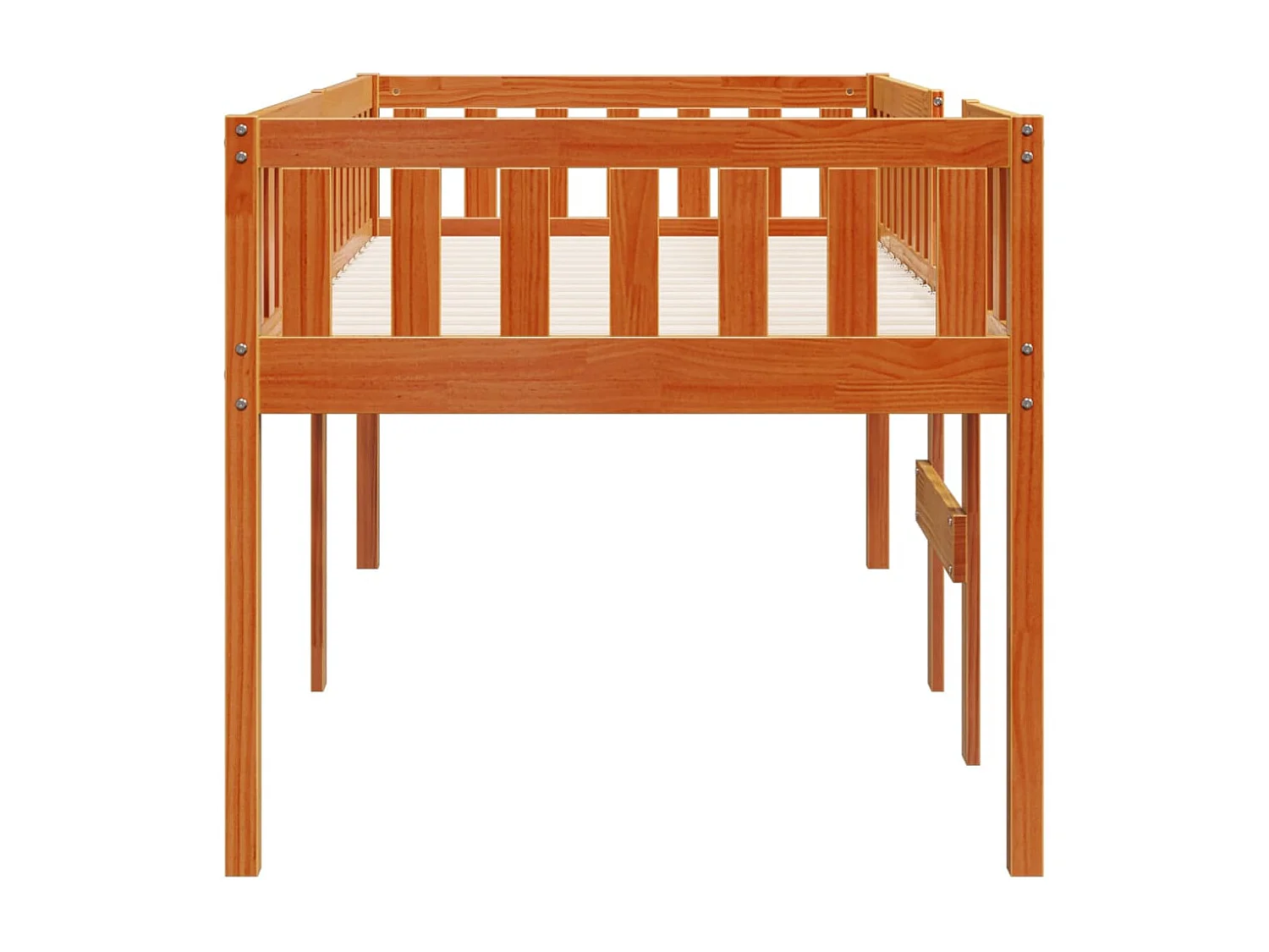 Lit pour enfants sans matelas cire marron 90x200 cm pin massif