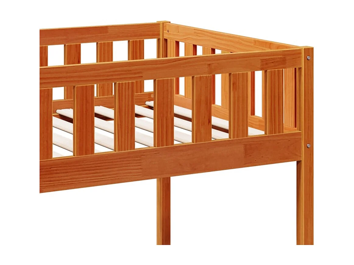 Lit pour enfants sans matelas cire marron 90x200 cm pin massif