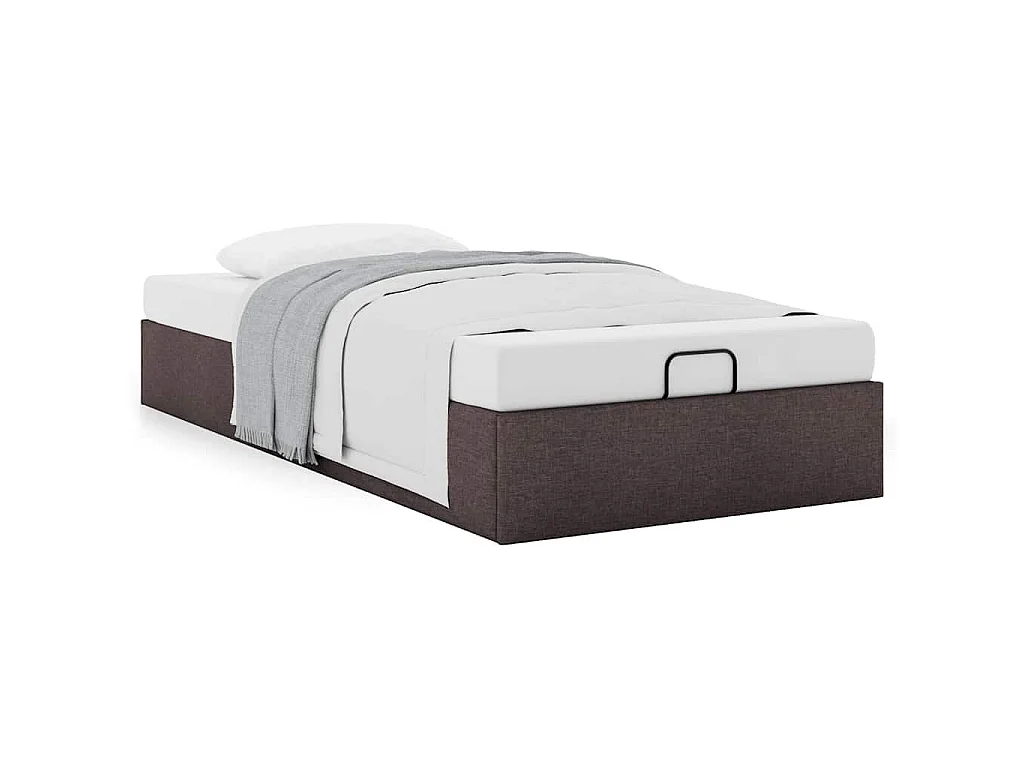 Bedframe zonder matras 90x200 cm stof donkerbruin