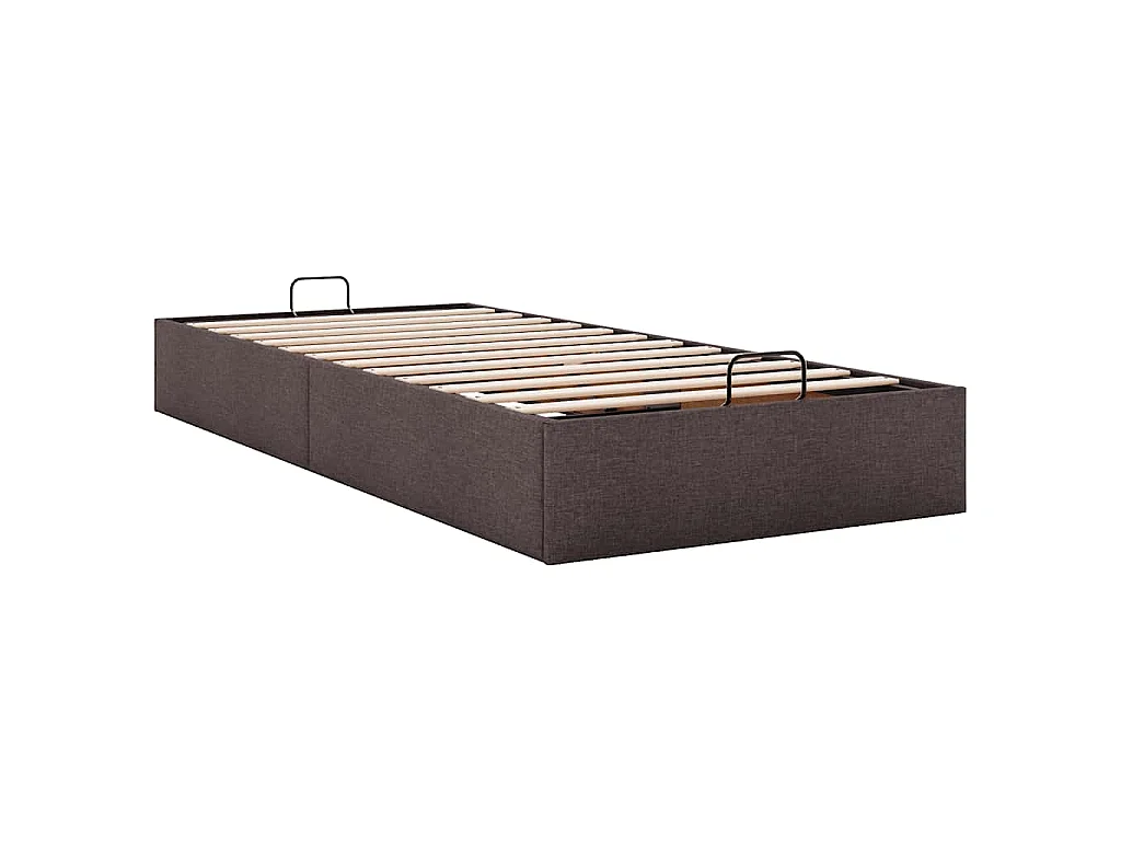 Bedframe zonder matras 90x200 cm stof donkerbruin