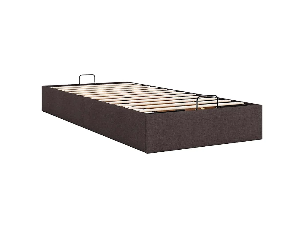 Bedframe zonder matras 90x200 cm stof donkerbruin