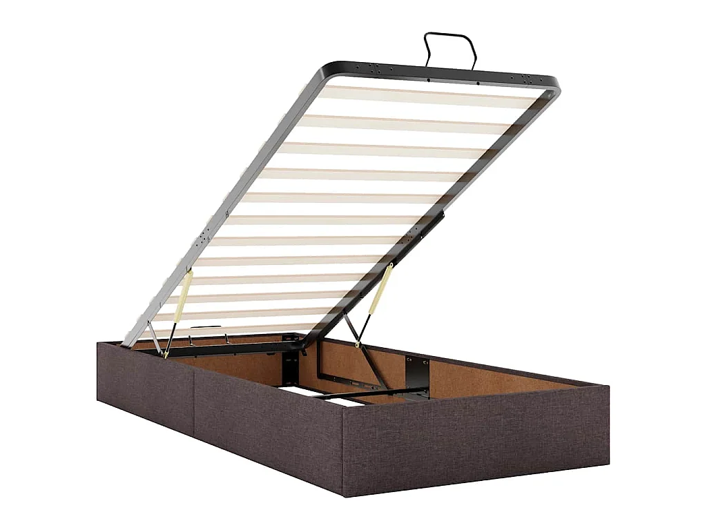Bedframe zonder matras 90x200 cm stof donkerbruin