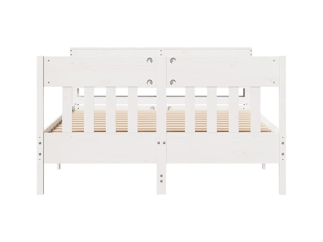 Cadre de lit sans matelas blanc 140x200 cm bois de pin massif