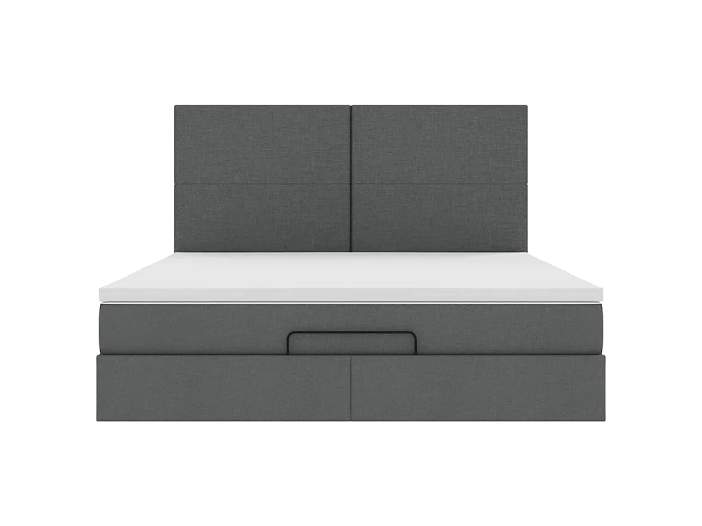 Ottoman-Bett mit Matratze Dunkelgrau 180x200 cm Stoff