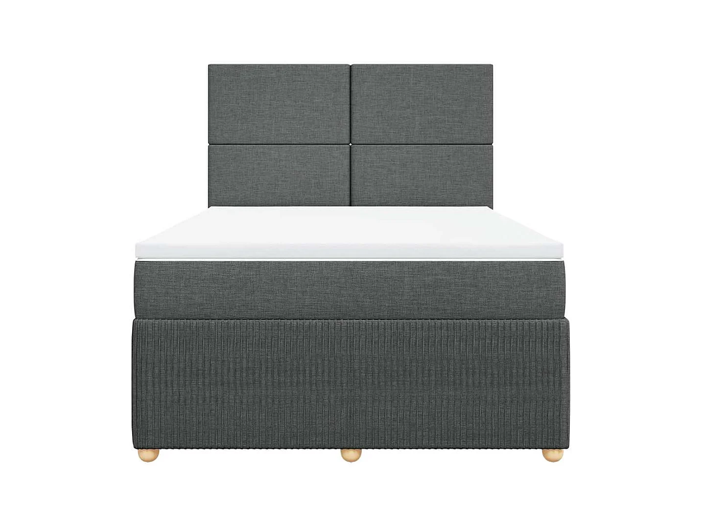 Sommier à lattes de lit avec matelas Gris foncé 140x190cm Tissu
