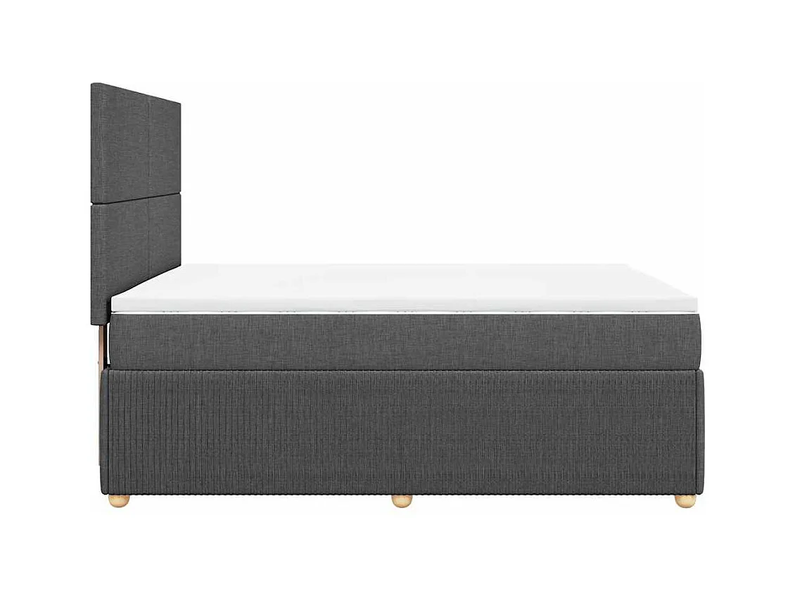 Sommier à lattes de lit avec matelas Gris foncé 140x190cm Tissu