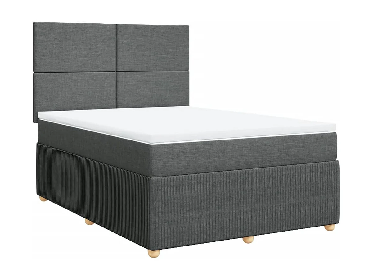 Boxspringbett mit Matratze Dunkelgrau 140x190 cm Stoff