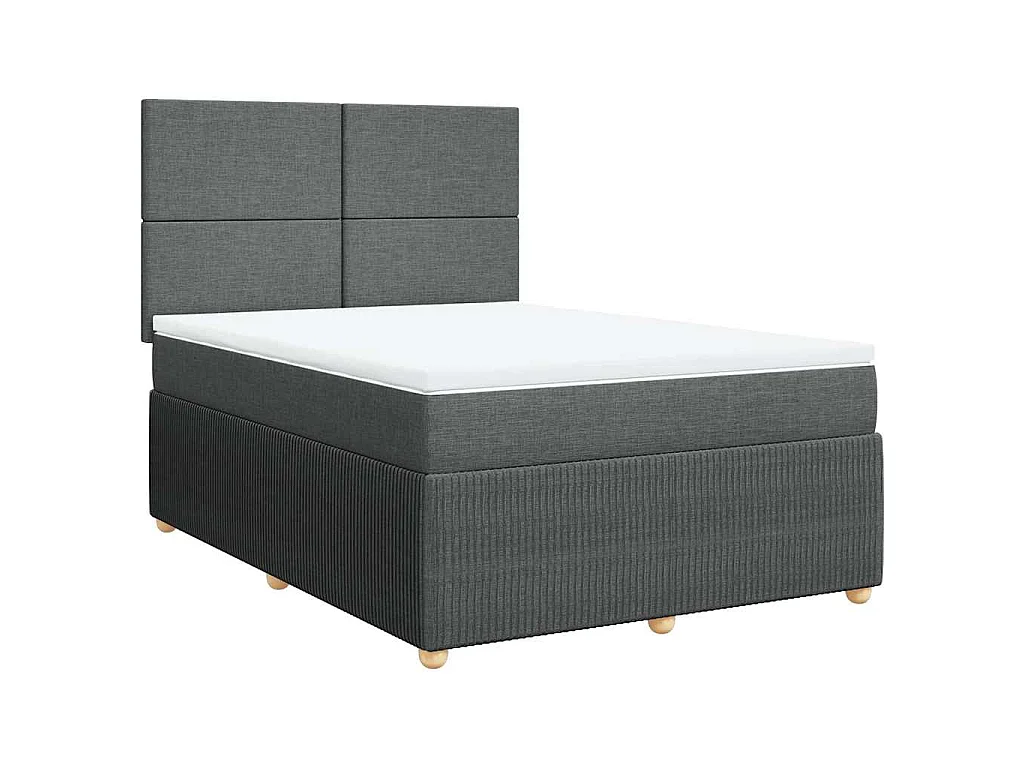 Boxspringbett mit Matratze Dunkelgrau 140x190 cm Stoff