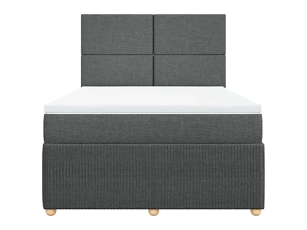 Boxspringbett mit Matratze Dunkelgrau 140x190 cm Stoff