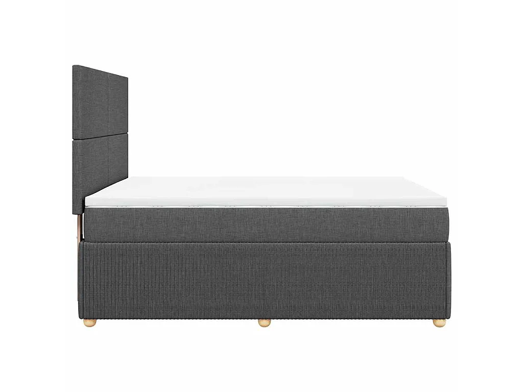 Boxspringbett mit Matratze Dunkelgrau 140x190 cm Stoff