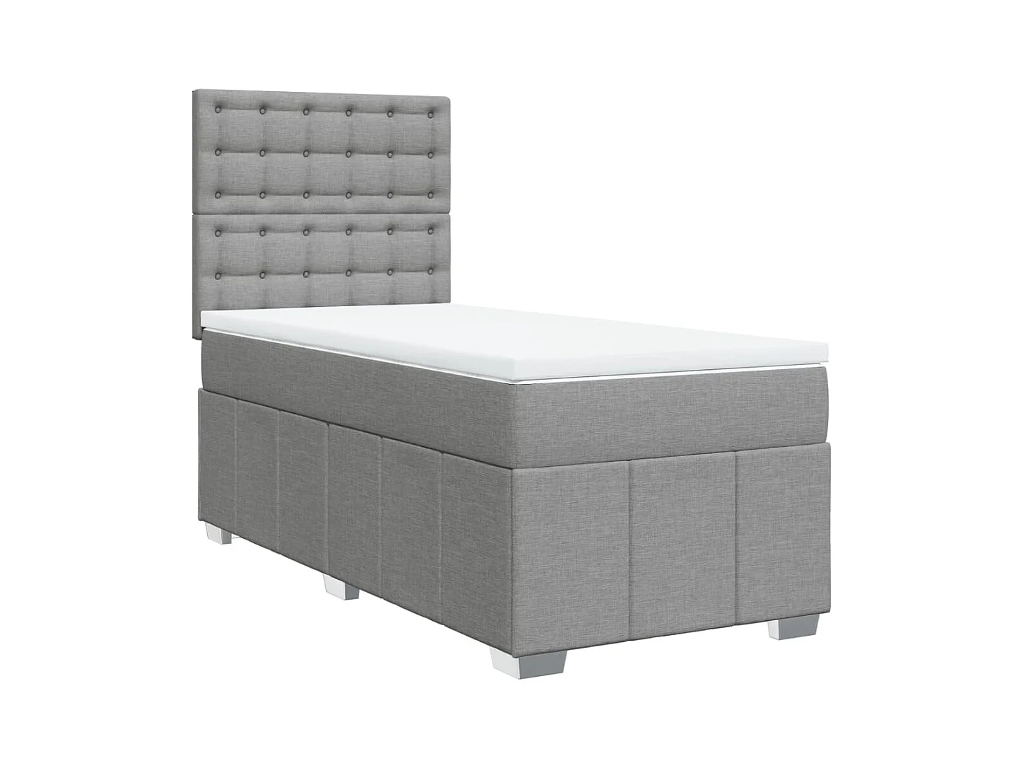 Sommier à lattes de lit avec matelas Gris clair 100x200cm Tissu