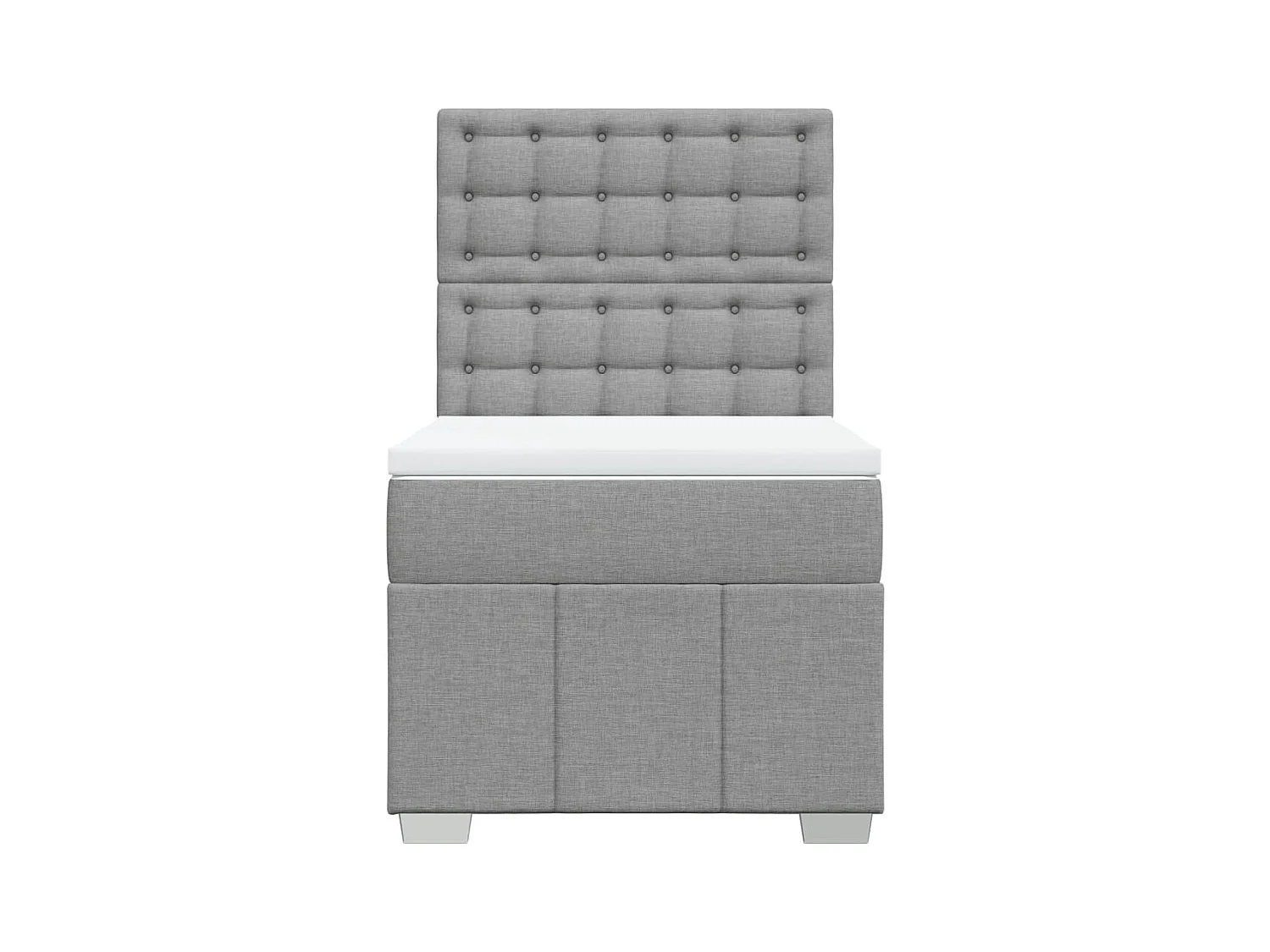 Sommier à lattes de lit avec matelas Gris clair 100x200cm Tissu