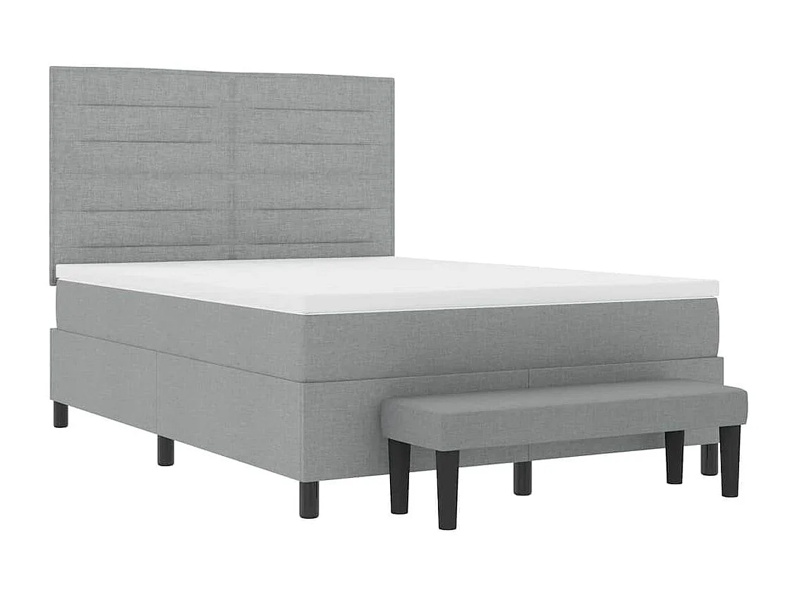 Boxspringbed met matras Lichtgrijs 140 x 200 cm Stof