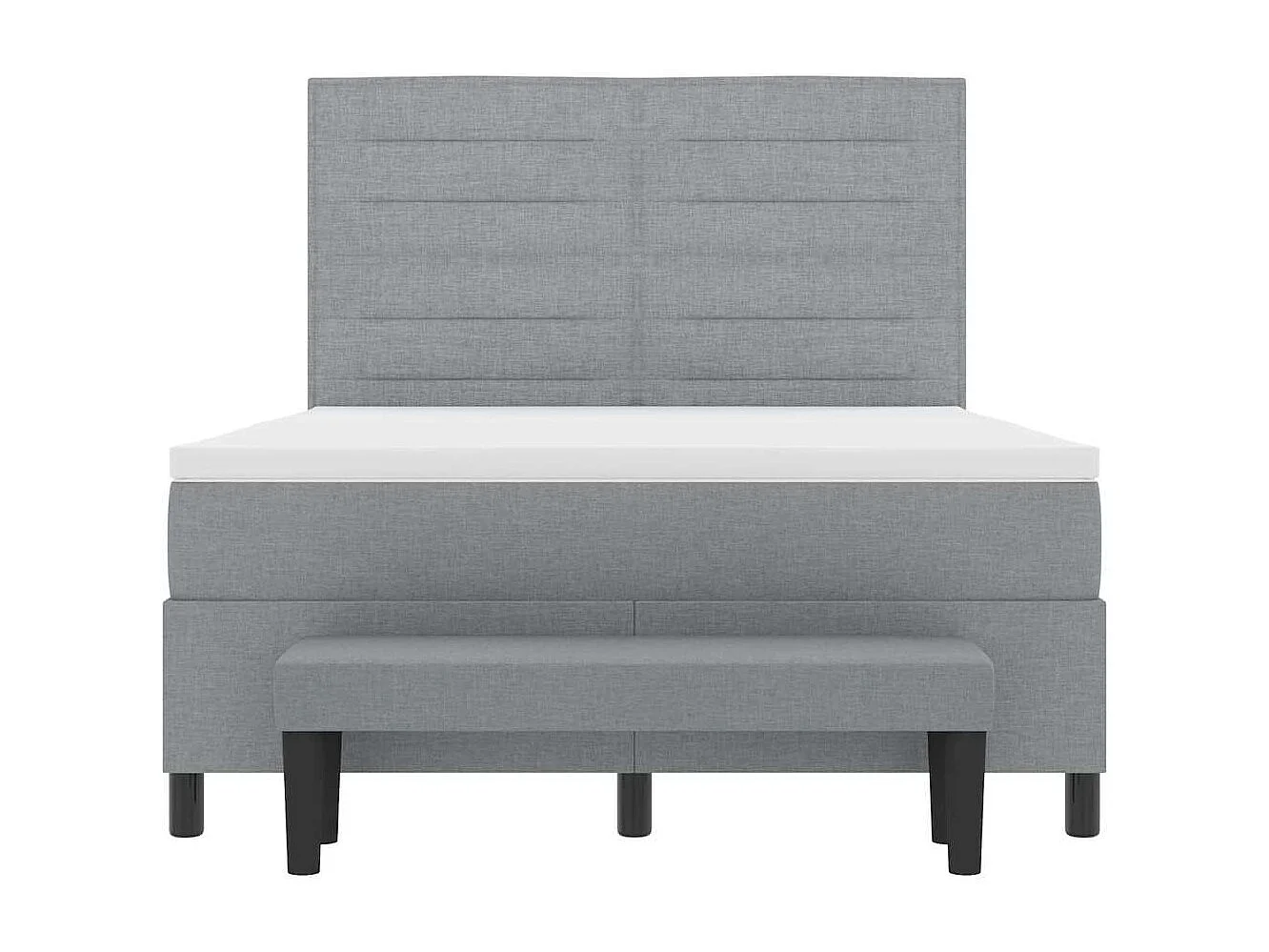 Boxspringbed met matras Lichtgrijs 140 x 200 cm Stof