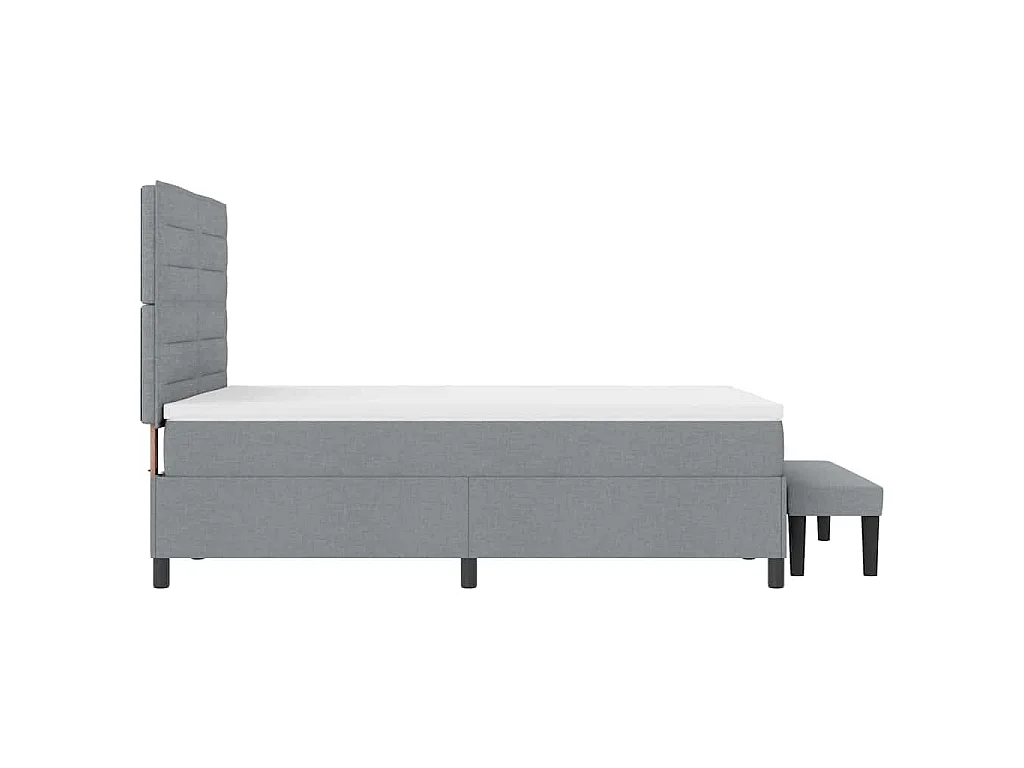 Lit à ressorts avec tête de lit Gris clair 140 x 200 cm tissu