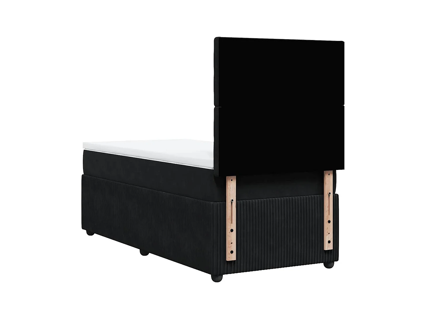 Boxspring met matras fluweel zwart 90x200 cm