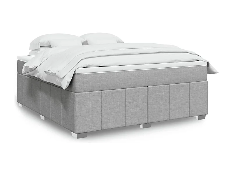 Boxspringbett mit Matratze Hellgrau 180x200 cm Stoff