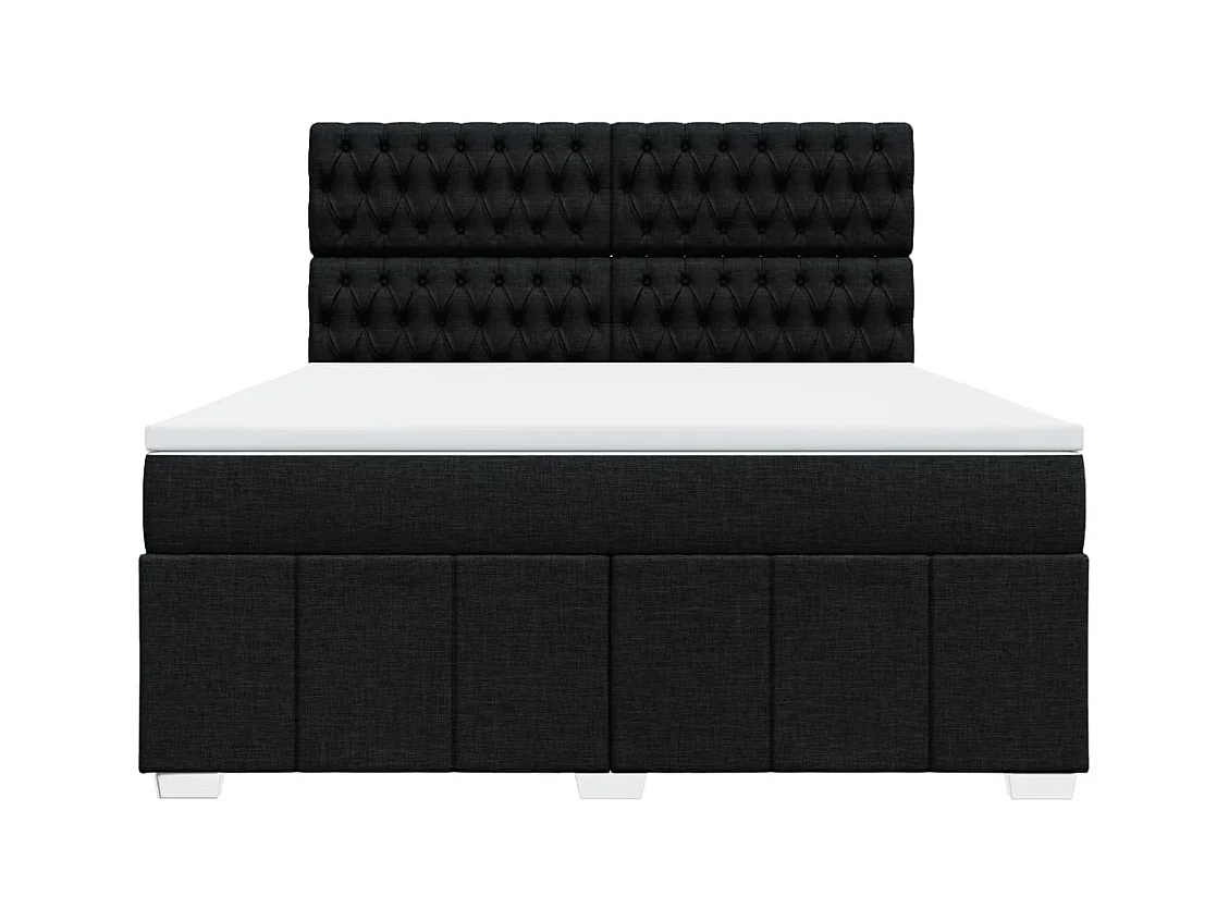 Giroletto a Molle con Materasso Nero 180x200 cm in Tessuto