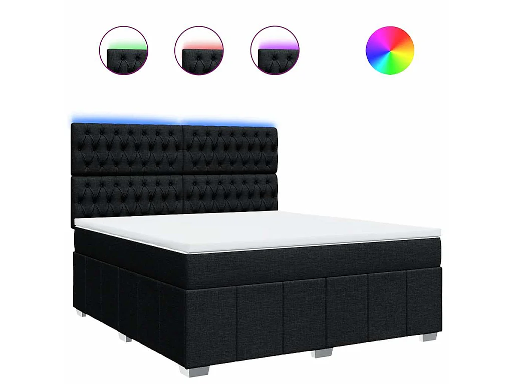 Boxspring met matras stof zwart 180x200 cm